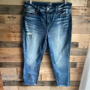 Terra & Sky Cropped Destructed Jeans size 16w